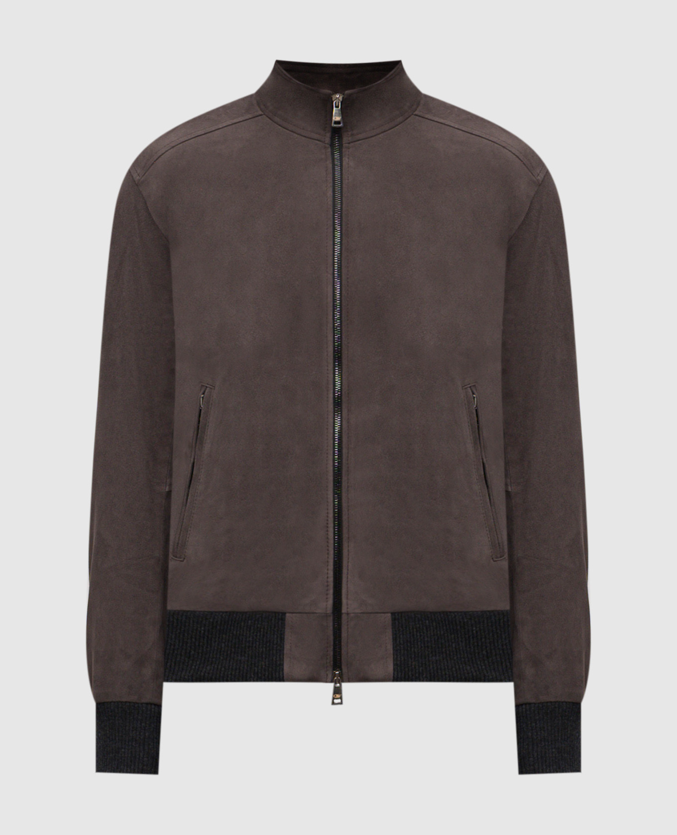 Замшевая куртка коричневого цвета