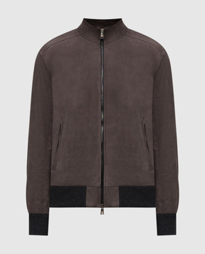 Cashmere&Whiskey Замшева куртка коричневого кольору DF272