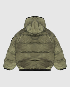 Stone Island Детская пуховая куртка цвета хаки с винтажным эффектом L2S164100011S047168