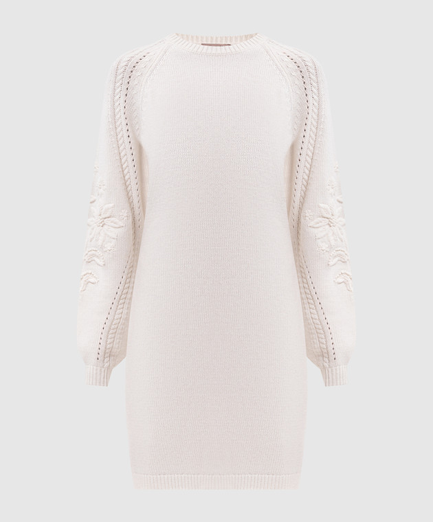 Twinset Платье цвета айвори с шерстью 262TT3181