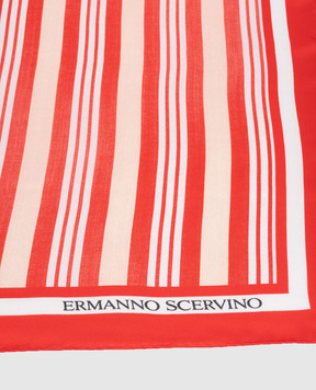 Ermanno Scervino Червона хустка із шовку в смужку D482R300XZM