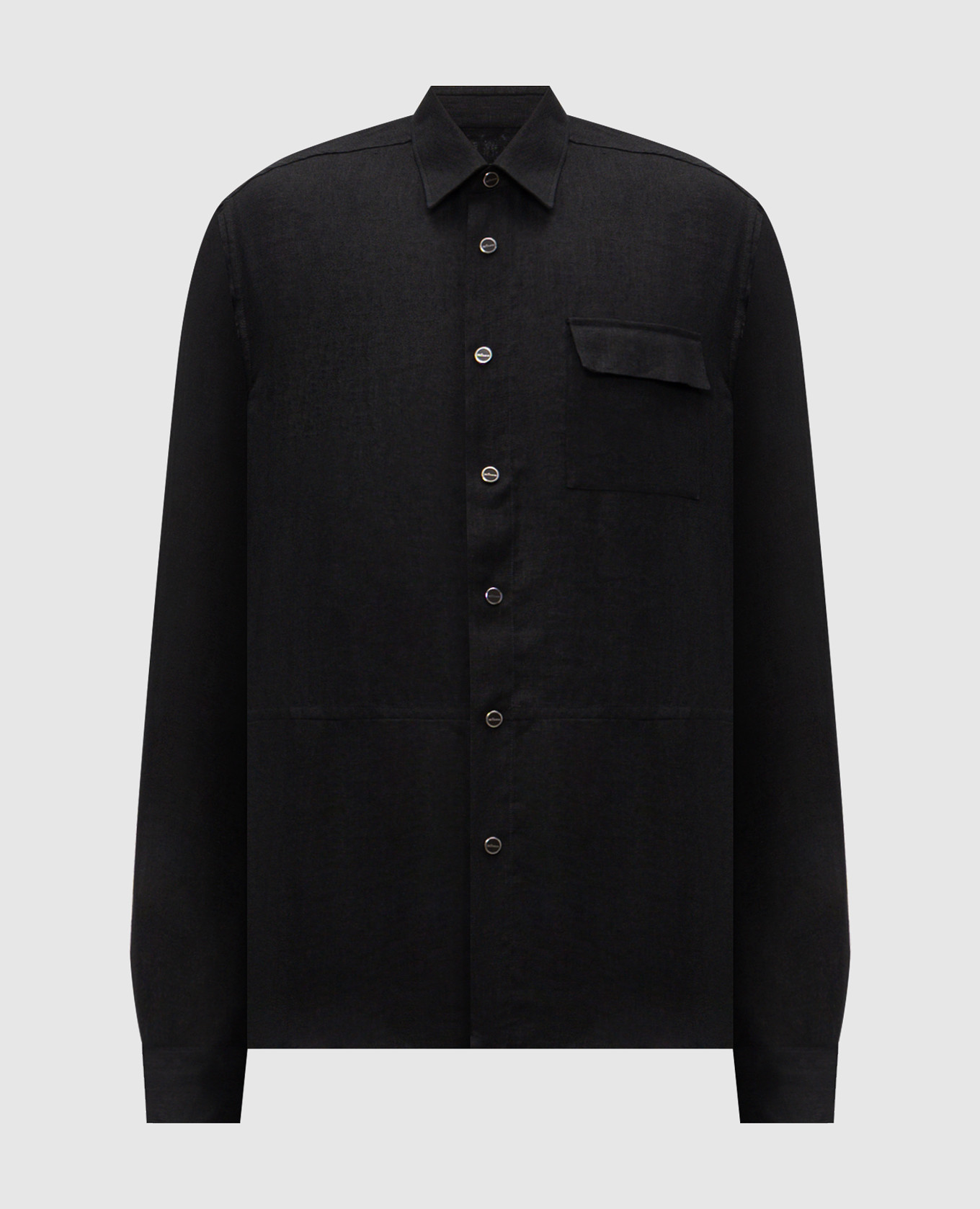 Черная рубашка из льна