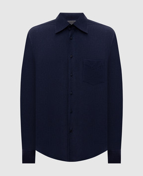 Brunello Cucinelli Темно-синяя рубашка в узор MY6370621