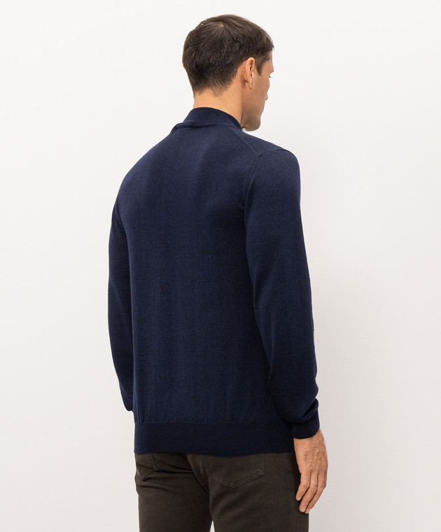 Cashmere&Whiskey Синій джемпер з вовни, шовку та кашеміру 477 зображення 4