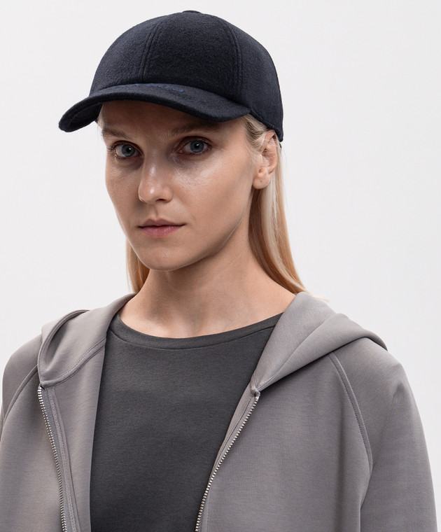 Max Mara Синя кепка LANCIA з кашеміру MXALANCIA зображення 2