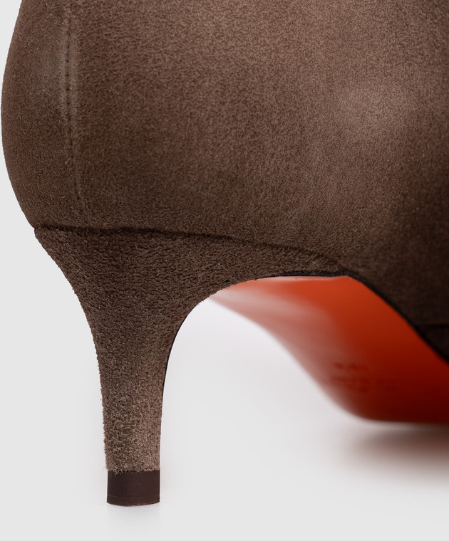 Santoni Бежевые замшевые сапоги WSLQ72436HI2SAEA изображение 5