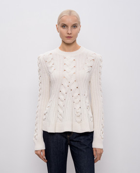 Alexander McQueen Білий светр з вовни та кашеміру 848809Q1BE1