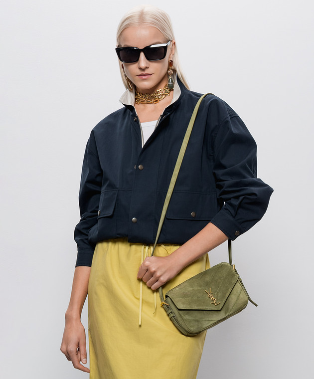 Saint Laurent Зелена замшева сумка крос-боді LOULOU 873156AAEY6 зображення 2