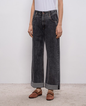 Brunello Cucinelli Серые джинсы с эффектом потертости MA095P4005