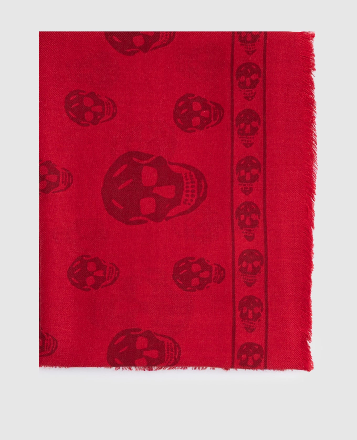 

Красный шарф из шерсти в принте Skull, Шарфы