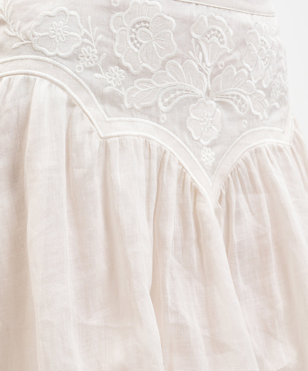 Twinset Белая юбка мини с вышивкой б 261TT2293 изображение 5