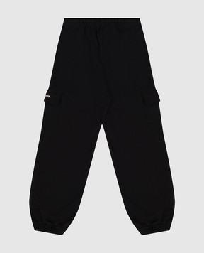 Palm Angels Дитячі чорні штани-карго з принтом логотипа PBCH016S26FLE001