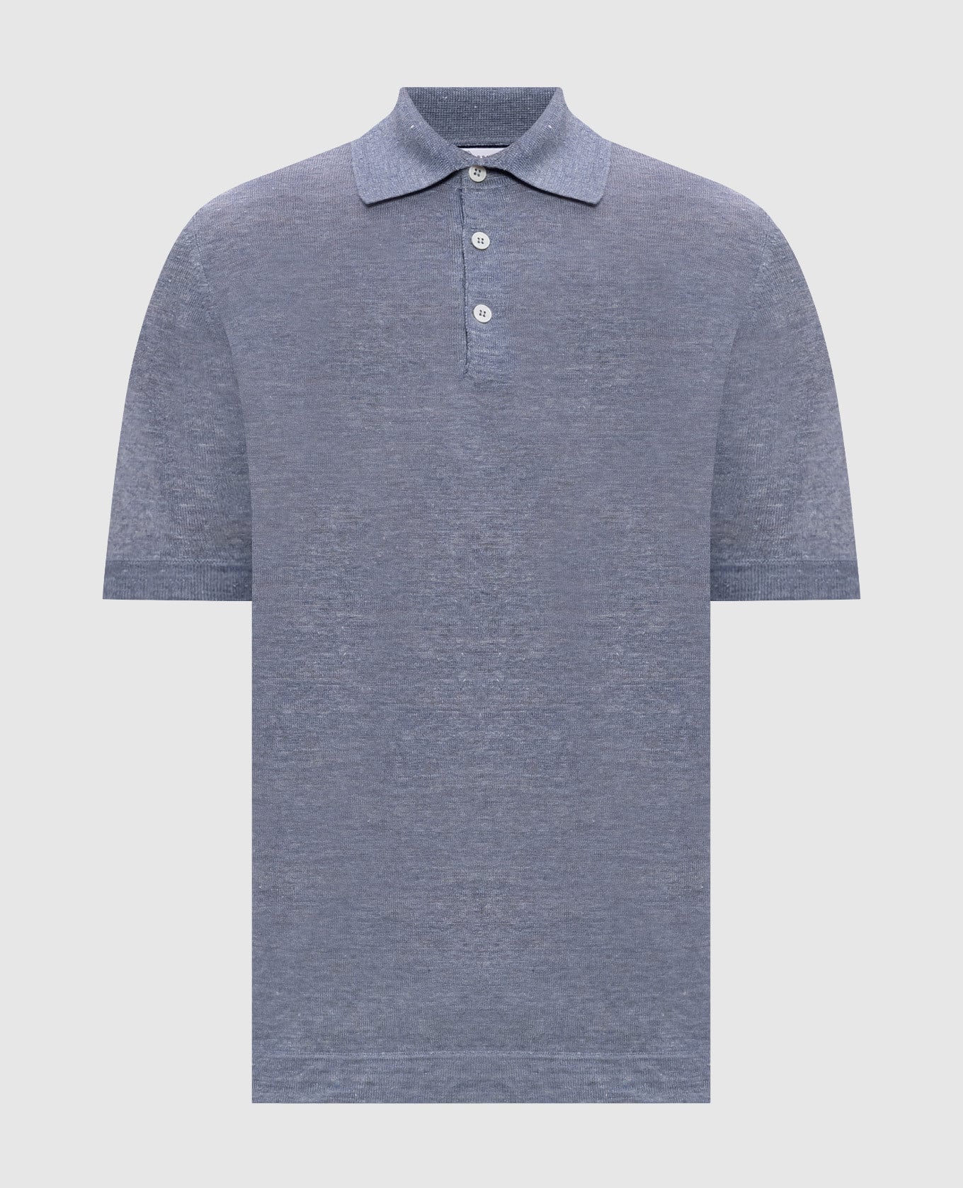 Голубое поло с льном