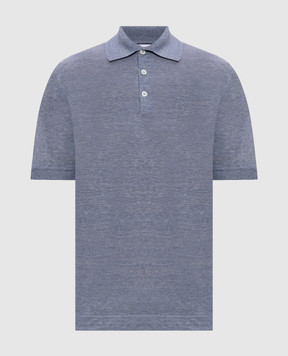 Brunello Cucinelli Блакитне поло з льоном M2L00315