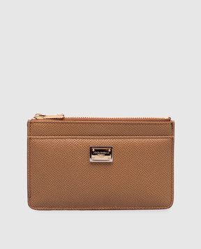 Dolce&Gabbana Коричневый кожаный картхолдер Dauphine BI1261A1001