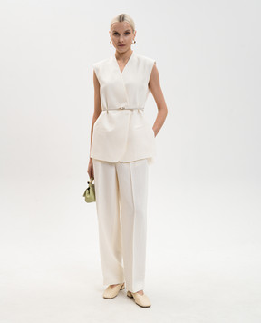 Fabiana Filippi Жакет кольору айворі з льоном GCD276F660D544