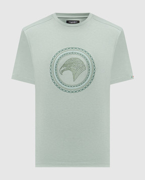 Stefano Ricci Зелена футболка з вишивкою емблеми MNH6205260803