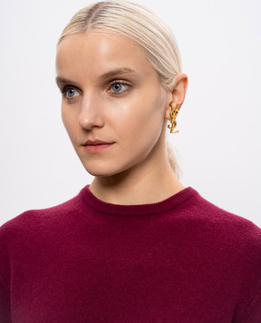 Saint Laurent Золотистая моносерьга-клипса CASSANDRE 833828Y1614