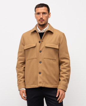 Peserico Коричнева куртка з вовною з логотипом R5225502188