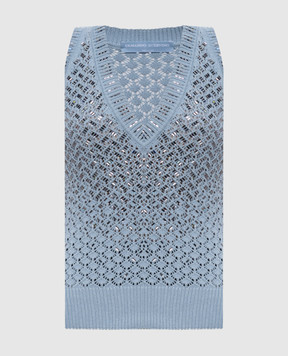 Ermanno Scervino Блакитний топ з кристалами D485L318CTYLE