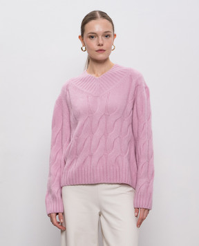 Allude Рожевий светр з кашеміру та шовку у візерунок 25577001