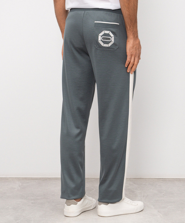 Stefano Ricci Зеленые спортивные брюки с шелком K818925P3DT26270 изображение 4