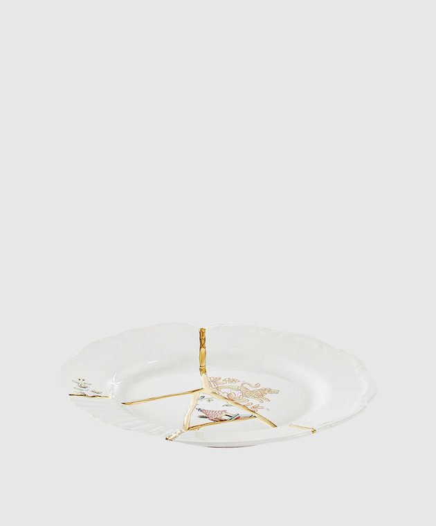 SELETTI Біла порцелянова десертна тарілка Kintsugi 09602 зображення 2