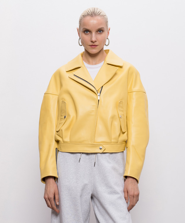 Babe Pay Pls Жовта шкіряна косуха 2607GRAND зображення 3