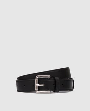 Max Mara Чорний шкіряний ремінь з логотипом NEWBUCKLE35LONG