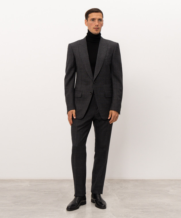 Tom Ford Сірий костюм з вовни в клітинку JLYP03W0154PLSS01W0154 зображення 3