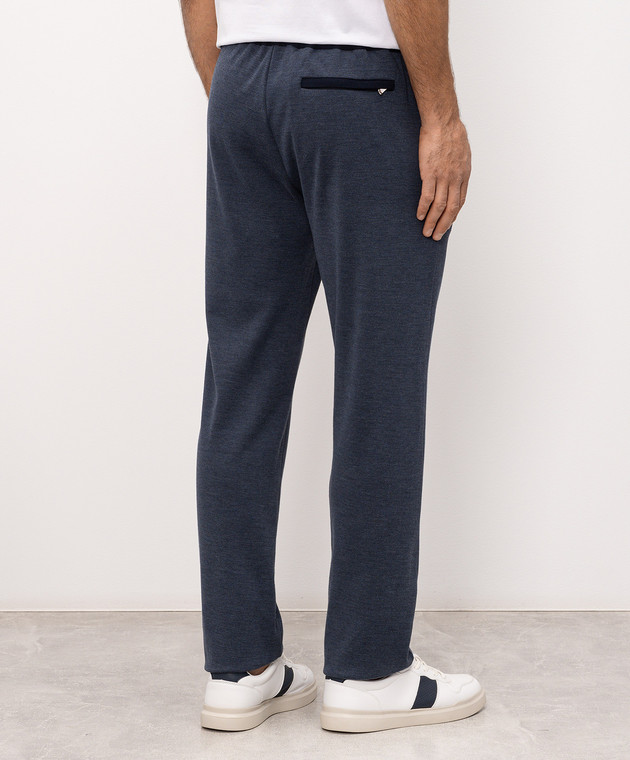 Bilancioni Синие спортивные брюки с шелком BE26PJ2CNTE7 изображение 4