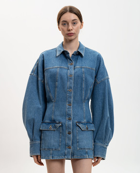 The Attico Синя джинсова сукня-сорочка 260WCA00482DDS001AA