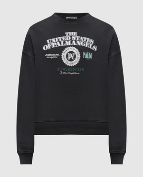 Palm Angels Сірий світшот з принтом Dollar PMBA08JF25FLE002