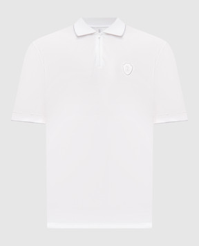 Brunello Cucinelli Белое поло на молнии с эмблемой MW8641330F