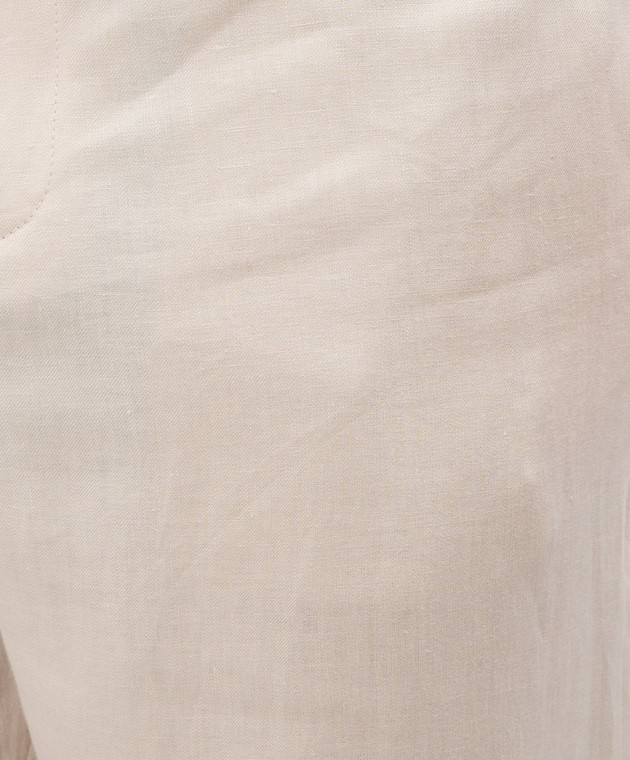 Agnona Бежевые брюки из льна T711U7YU3049 изображение 5