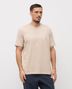 Iceberg Бежевая футболка с вышивкой логотипа F0406325