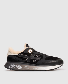 Premiata Черные кожаные кроссовки LAURYN на меху LAURYN