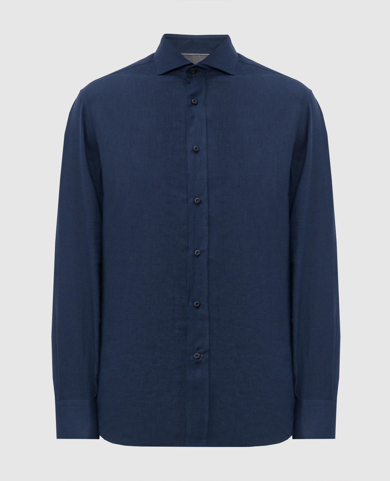 Синяя рубашка из льна