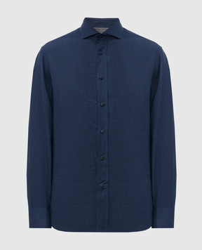 Brunello Cucinelli Синя сорочка з льону MM6840028