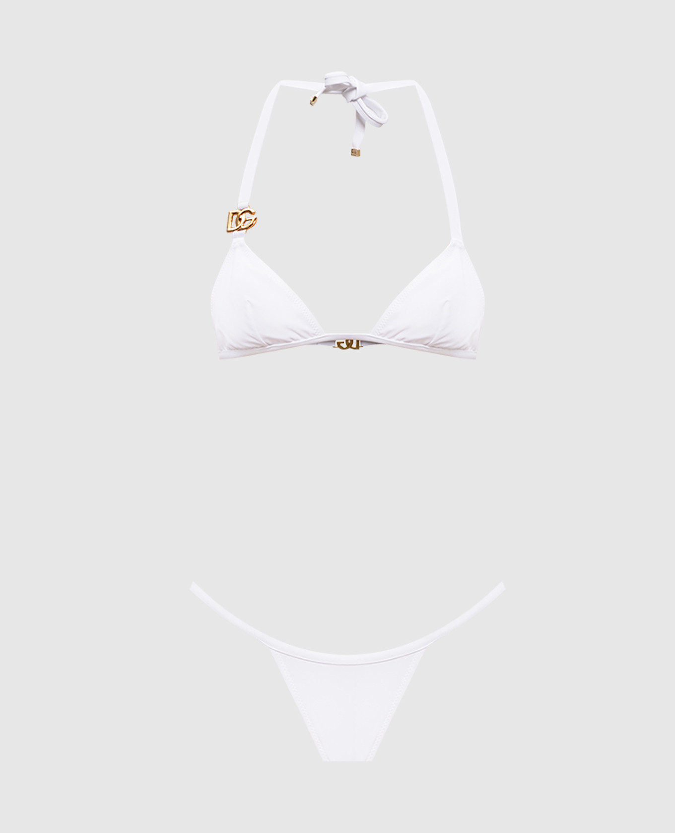 Белый купальник с логотипом DG