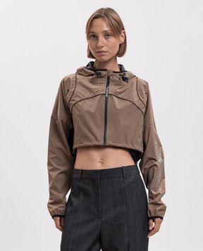 Balenciaga Коричневая укороченная спортивная куртка A0029XTUO41