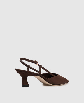 Stuart Weitzman Замшеві слінгбеки VINNIE коричневого кольору SJ433