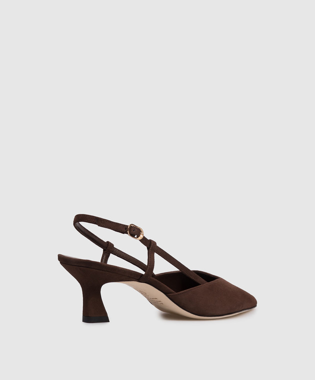 Stuart Weitzman Замшеві слінгбеки VINNIE коричневого кольору SJ433 зображення 3