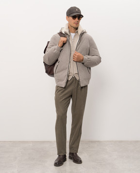 Brunello Cucinelli Бежевый меланжевый кардиган из шерсти и кашемира M2400106