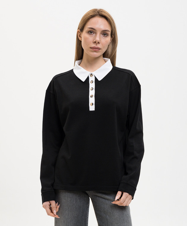 Khaite Чорне поло Faithful із шовку 24534219 зображення 3