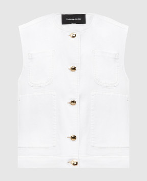 Fabiana Filippi Білий жилет з нашивкою логотипа GCD276F657M137