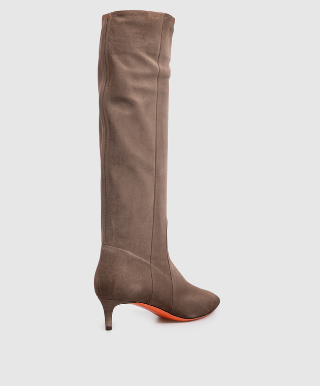 Santoni Бежевые замшевые сапоги WSLQ72436HI2SAEA изображение 3