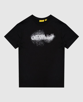 Off-White Дитяча чорна футболка Spray Arrow 44BAA002F26J00E