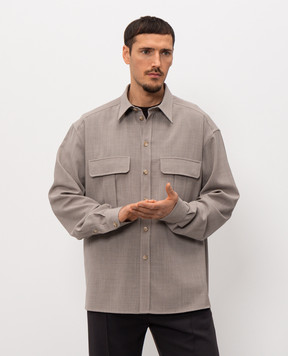 Dolce&Gabbana Бежевая рубашка из шерсти G5OJ2THU2BP