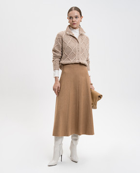 Max Mara Коричнева спідниця міді GENEVE з вовни верблюда GENEVE